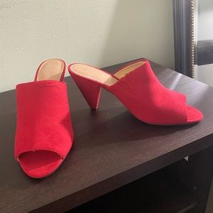 Open toe  faux suede mules size 9